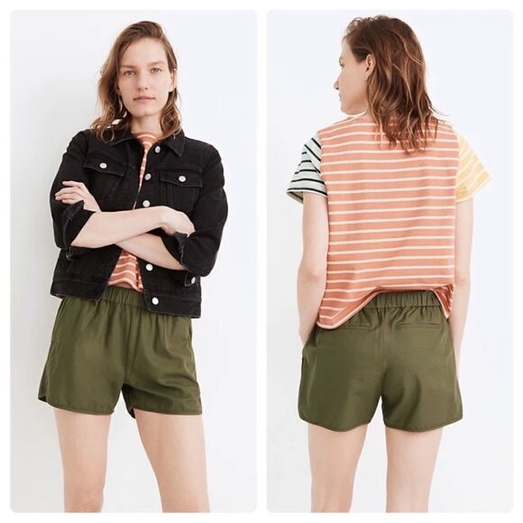 Madewell Olive Green pull-on shorts H5956 - Picture 2 of 12